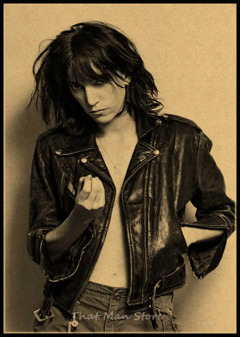 Rock poetess Patti Smith on the Woodstock/Классический Ностальгический/плакат для бара/Ретро