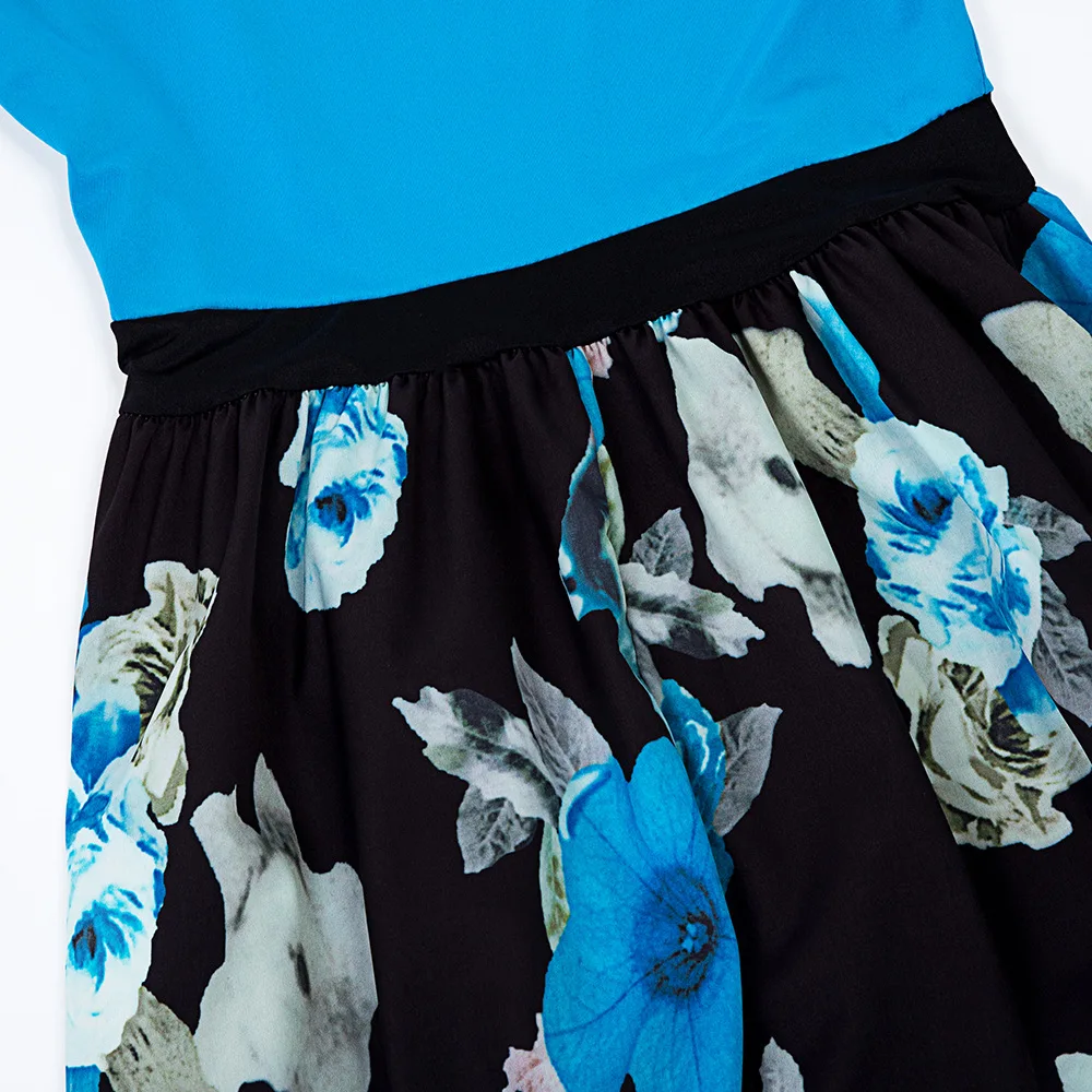 Женское Повседневное платье трапеция размера плюс с принтом вырезом лодочкой и