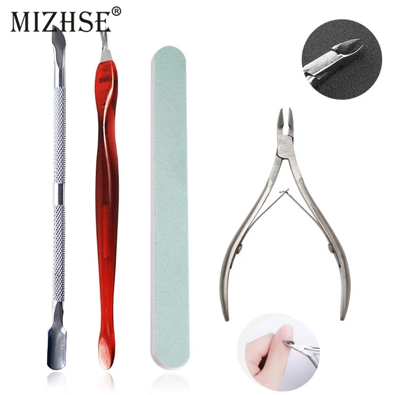 MIZHSE 4 шт./компл. пилки для дизайна ногтей УФ гель удаления кутикулы удалитель