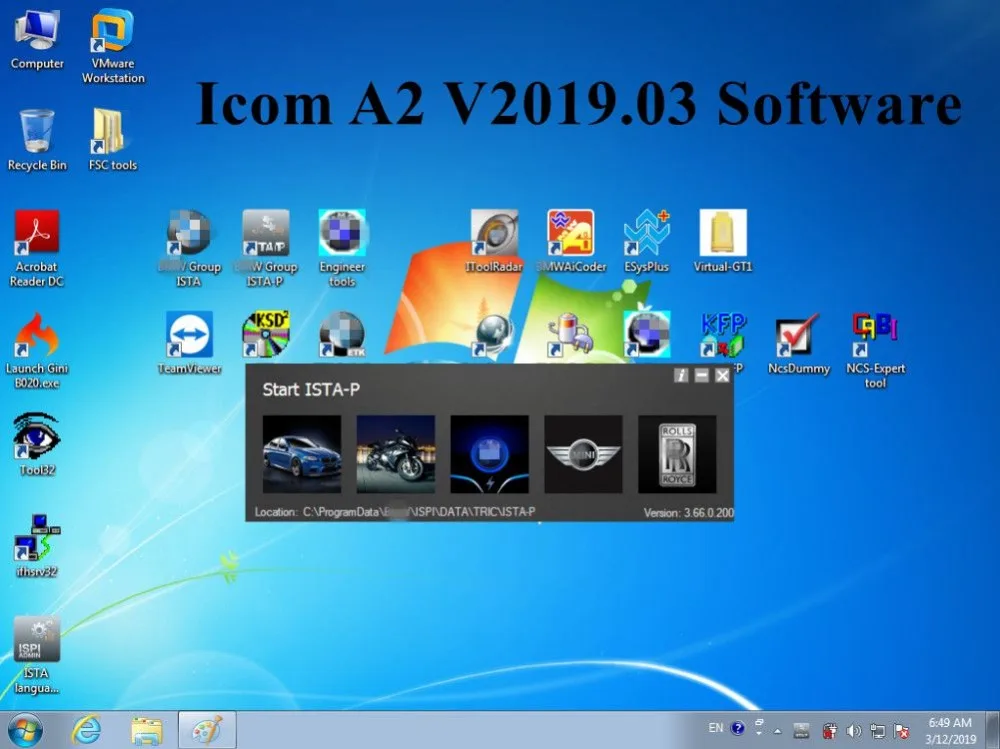 Программное обеспечение для диагностики и программирования Icom A2 B C BMW V2019.03