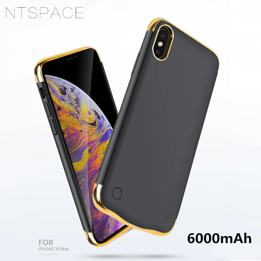 

Portable Powerbank Charger Cover For iPhone XS Max Battery Cases 6000mAh External Charging Backup Battery Power Bank Case