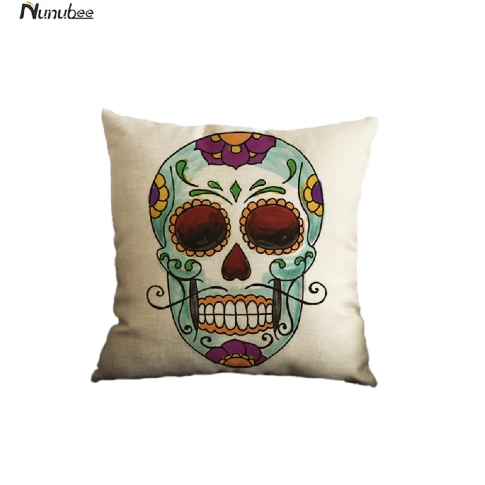 Nunubee индивидуальный Череп узор современный хлопок и лен мода высокого качества