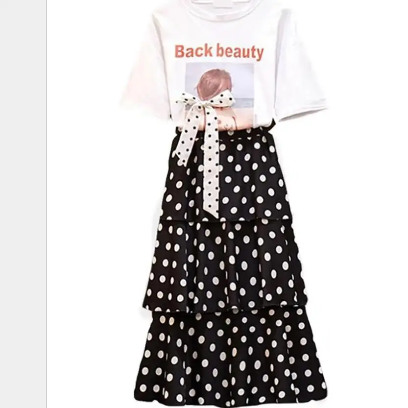 Женский комплект с юбкой в Корейском стиле свободная рубашка короткими рукавами