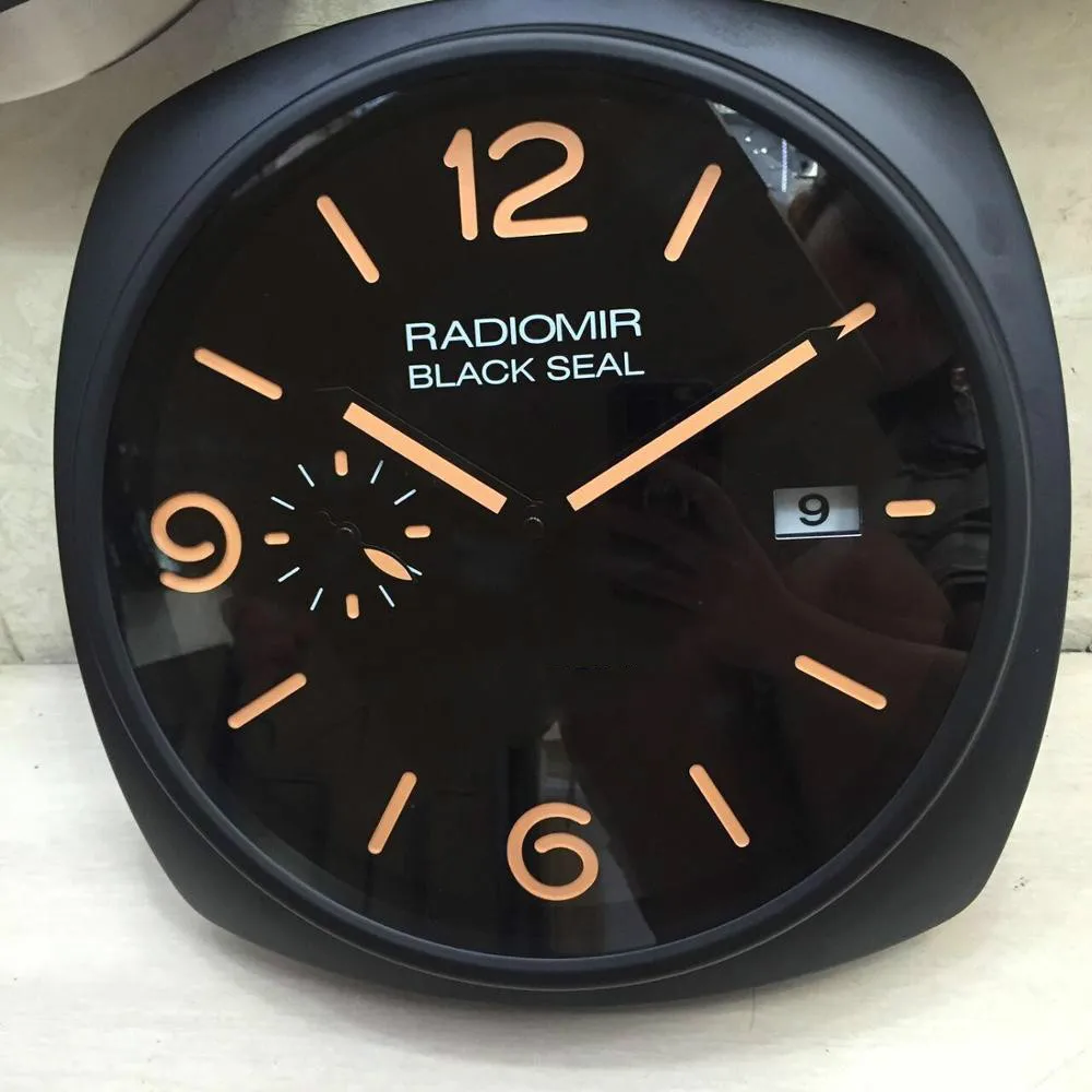 black with orange S& F Часы формы настенные часы с датой работы для розничной торговли - Цвет: black with orange
