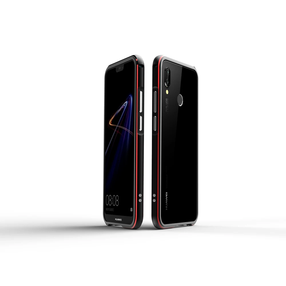 Роскошный противоударный чехол бампер для Huawei Nova 3e алюминиевая металлическая