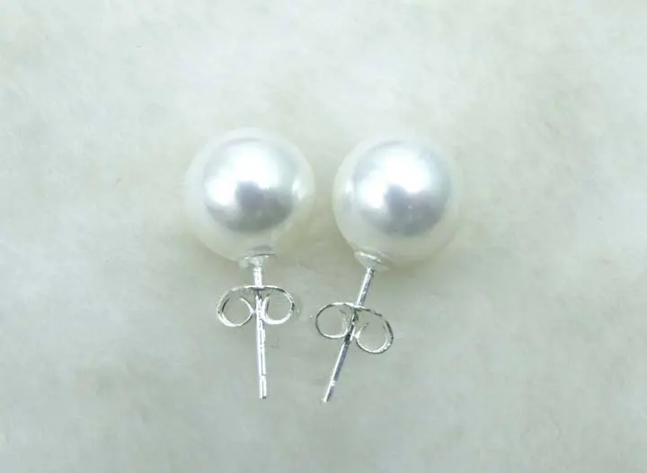 Женские серьги гвоздики с жемчугом 10 мм|earring genie|earring cardearring holder |