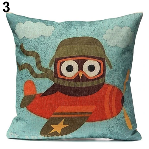 2015 новый квадратный хлопок холст симпатичные наволочка сова цифровой