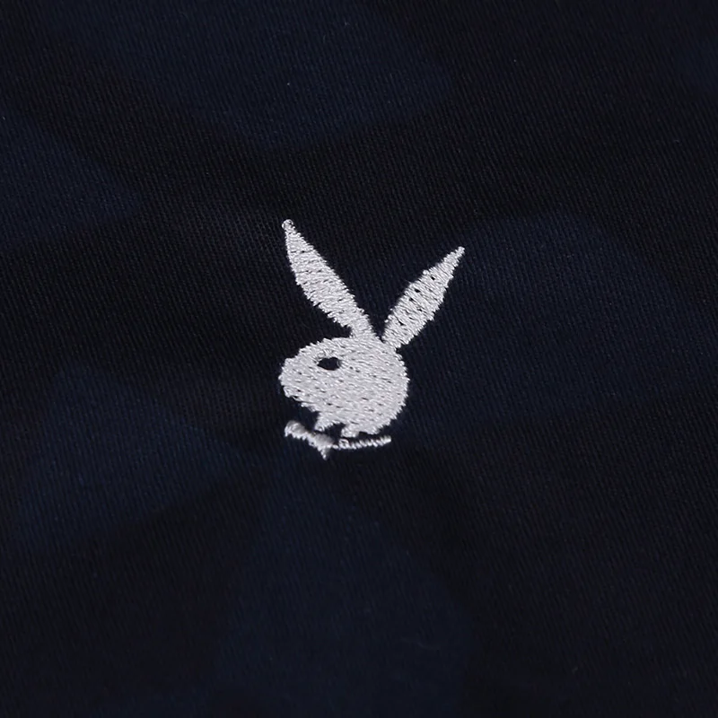 PLAYBOY новая Клетчатая Мужская рубашка в горошек с принтом повседневные рубашки с длинными рукавами для мужчин облегающие мужские рубашки