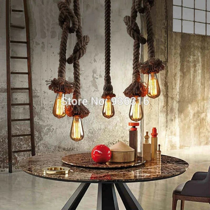 Blueking творческий DIY личности ар деко подвесной светильник halling Лофт пеньковый