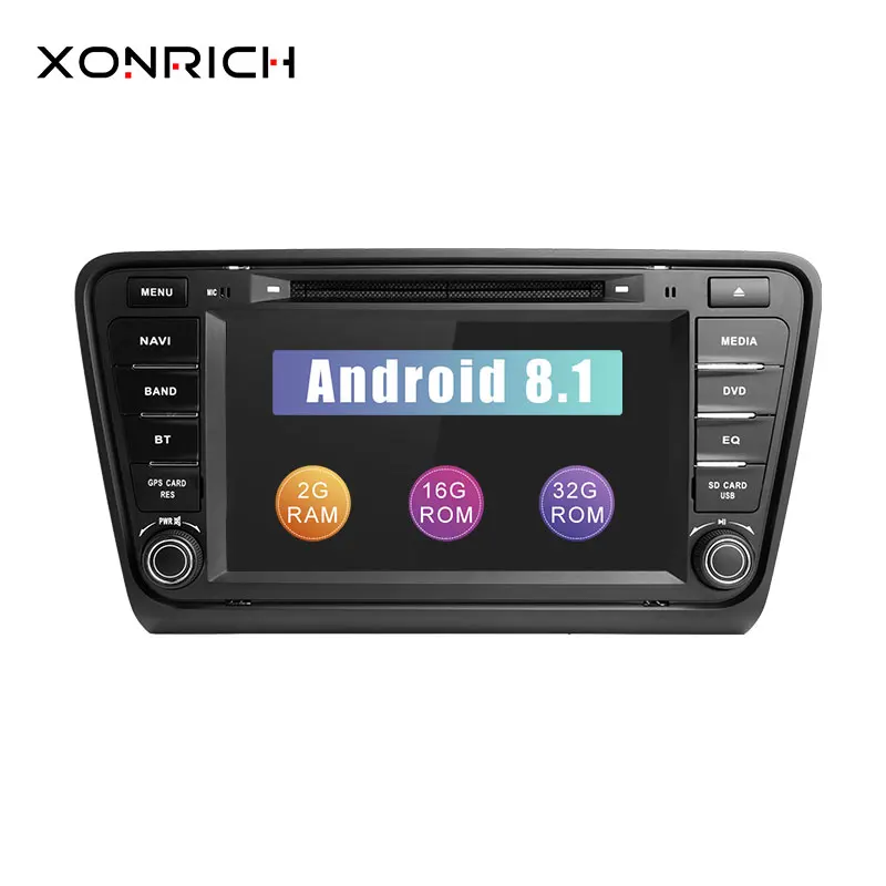 2 Din Car DVD Player GPS For Skoda Octavia A7 Rapid Spaceback 2014 2015 2016 2017 Android 8.1 Multimedia Stereo Radio Navigation |