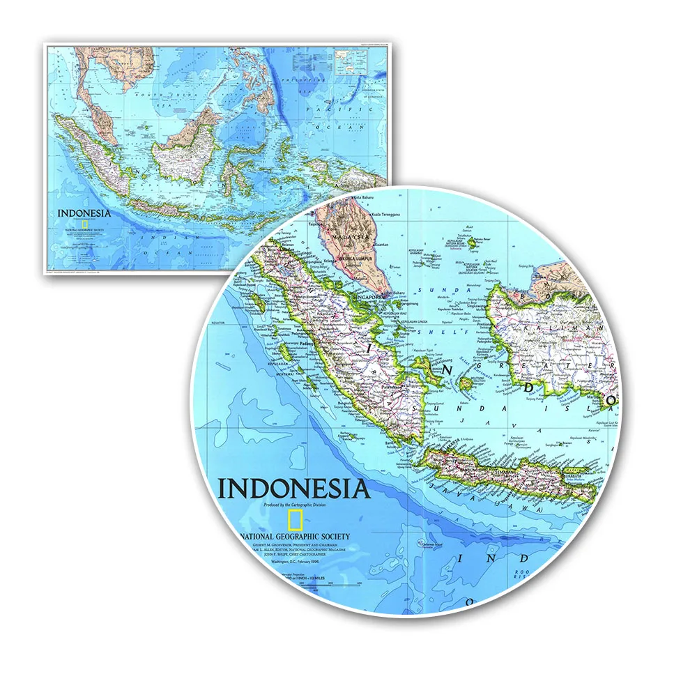 Canvas Painting Wall Art Indonesia Map Posters And Prints Pictures For Living Room Decoration Unframed | Дом и сад