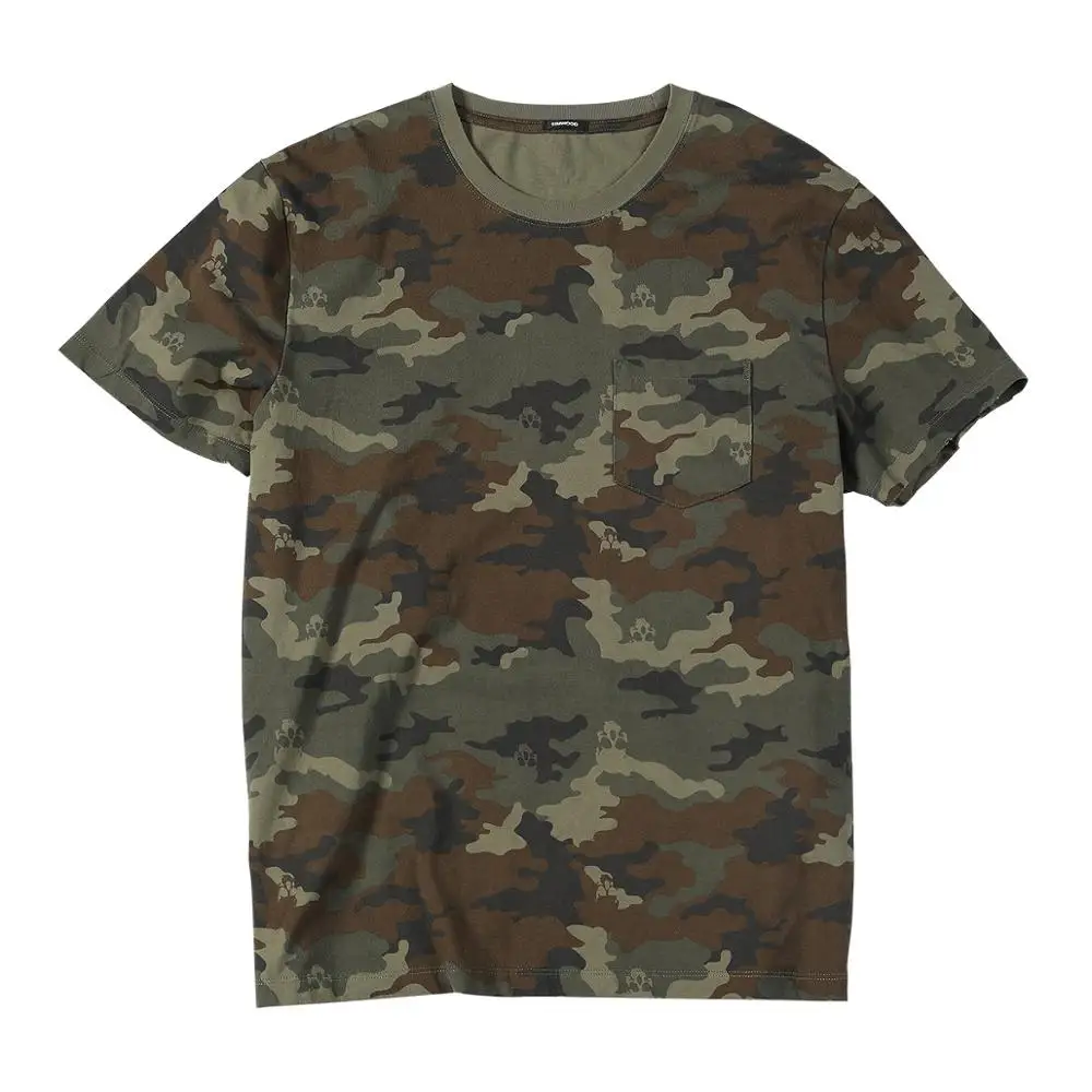 Мужская футболка SIMWOOD камуфляжная в стиле милитари с принтом виде черепов