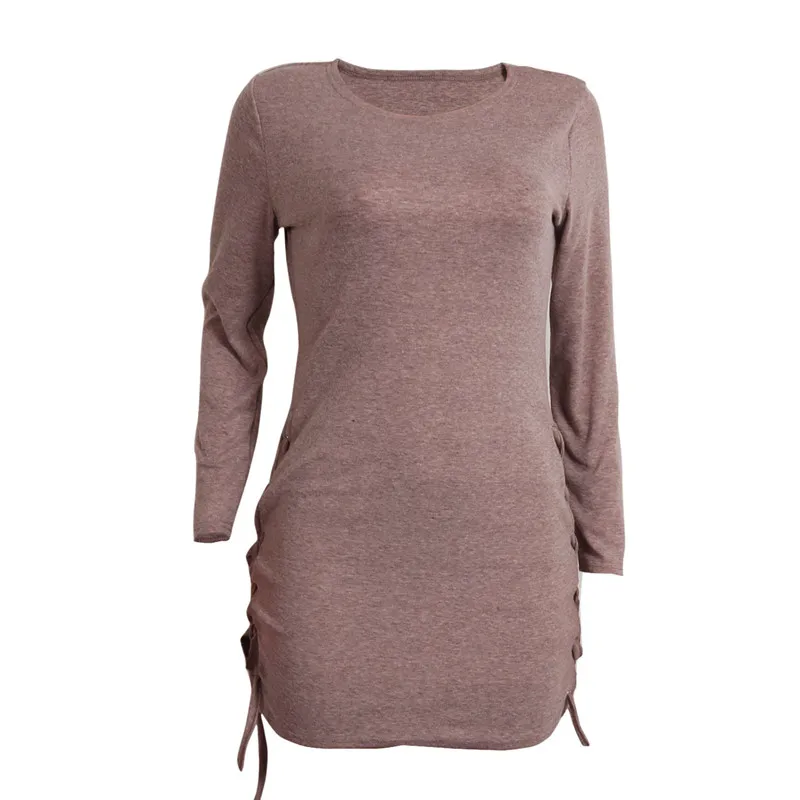 Romantichut Sexy Nightclub Dress Lace Up Split Mini Women Dresses Christmas Vestidos de festa Wool Bodycon Render Winter | Женская