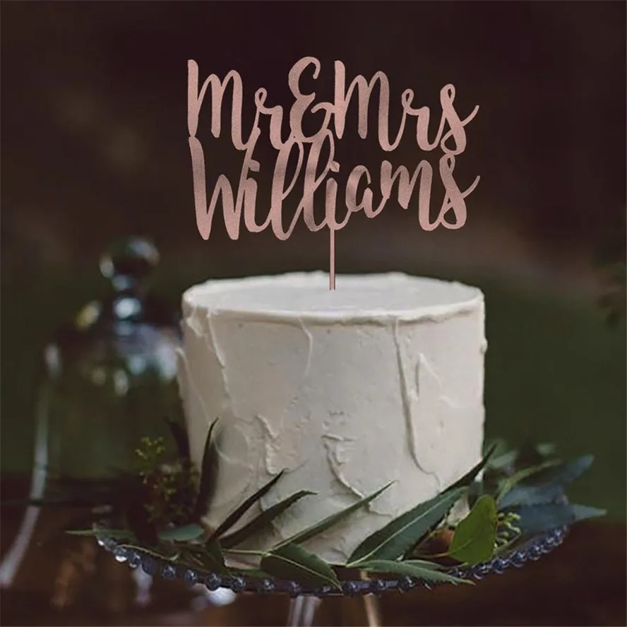 Rustic Mr& Mrs Wedding Cake Topper Personalized Names Wedding Cake Topper Custom Country Wedding Decoration