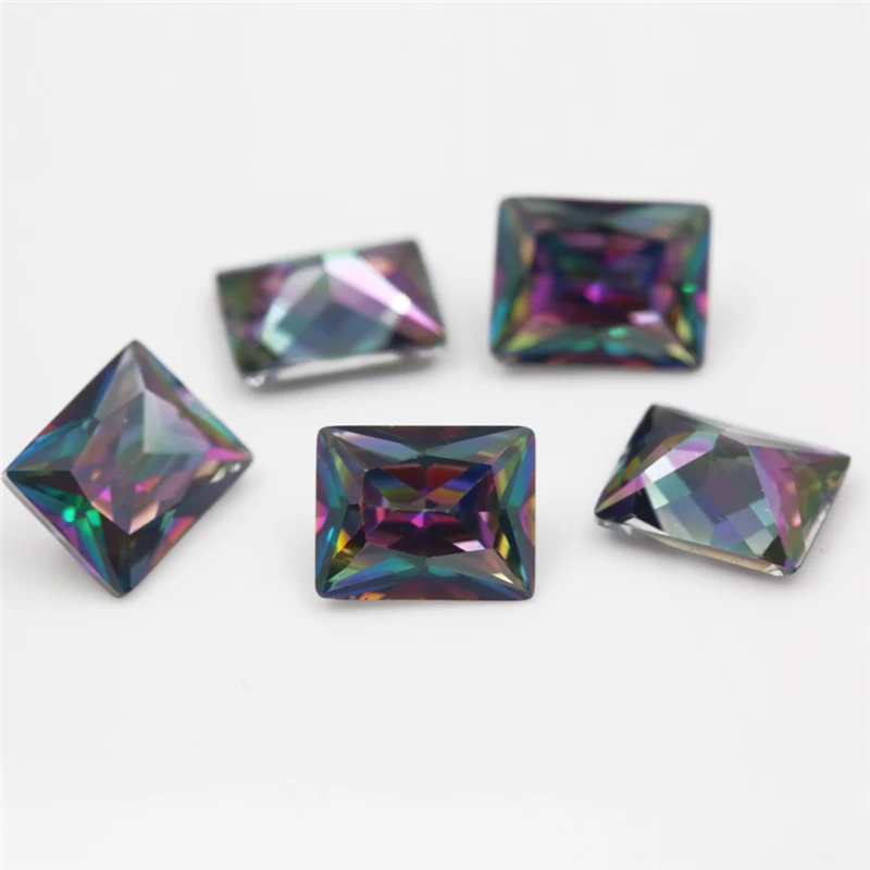 

Size 3x5mm~10x12mm Plating Mix Color Multicolor Cubic Zirconia Rectangle Cut Loose CZ Stone Synthetic Gems