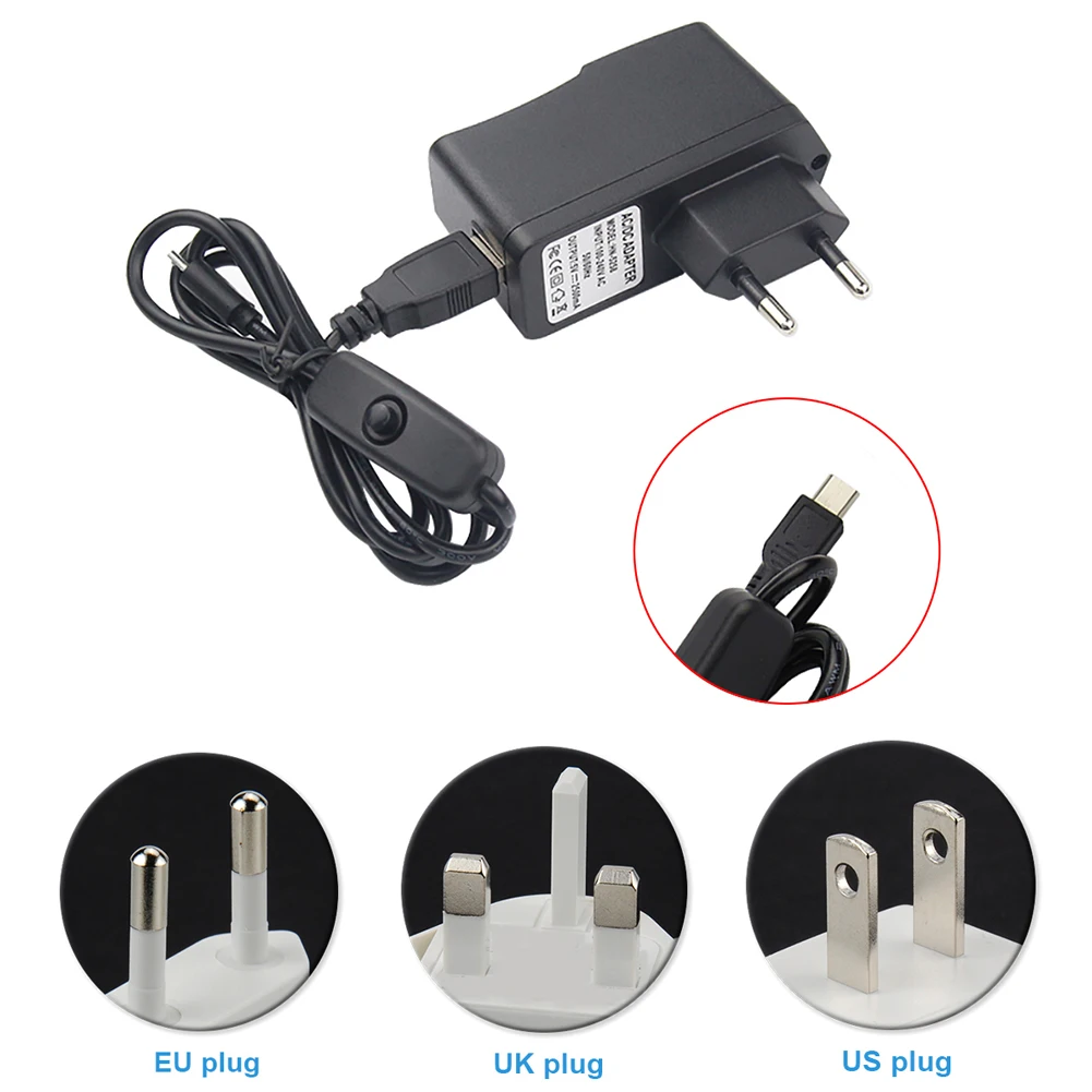 Для Raspberry Pi 3 AU адаптер питания зарядное устройство 5 В 2.5A микрокомпьютер запчасти