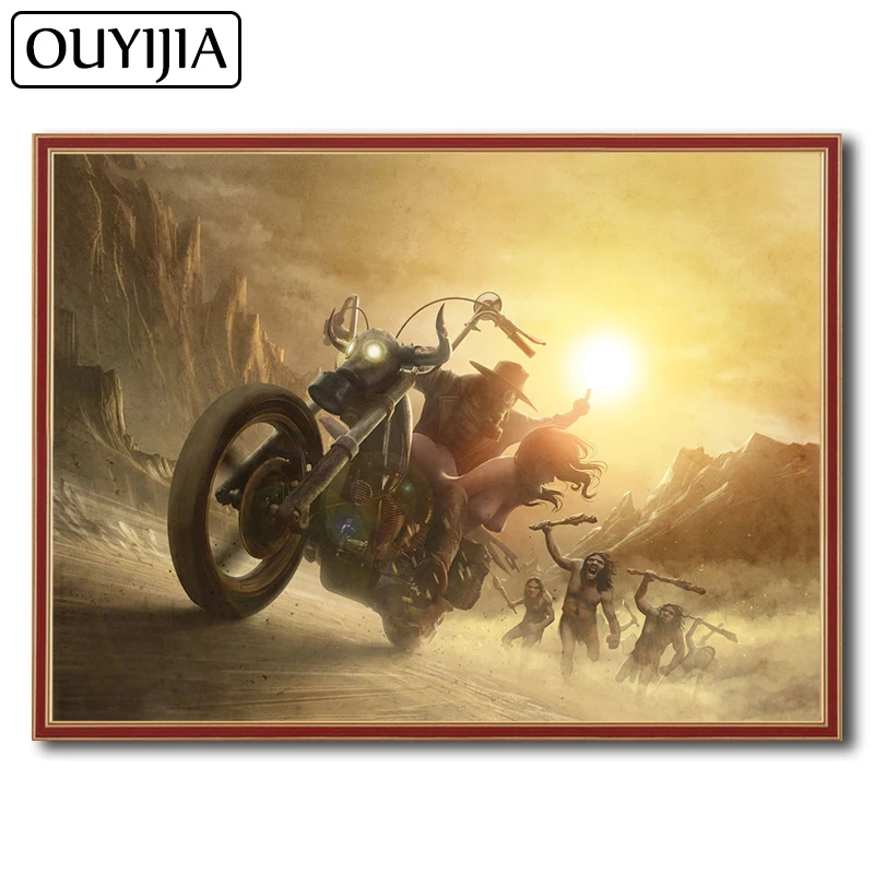 OUYIJIA Harley Bearty мультфильм 5D Сделай Сам алмазная живопись мотоцикл Алмазная вышивка