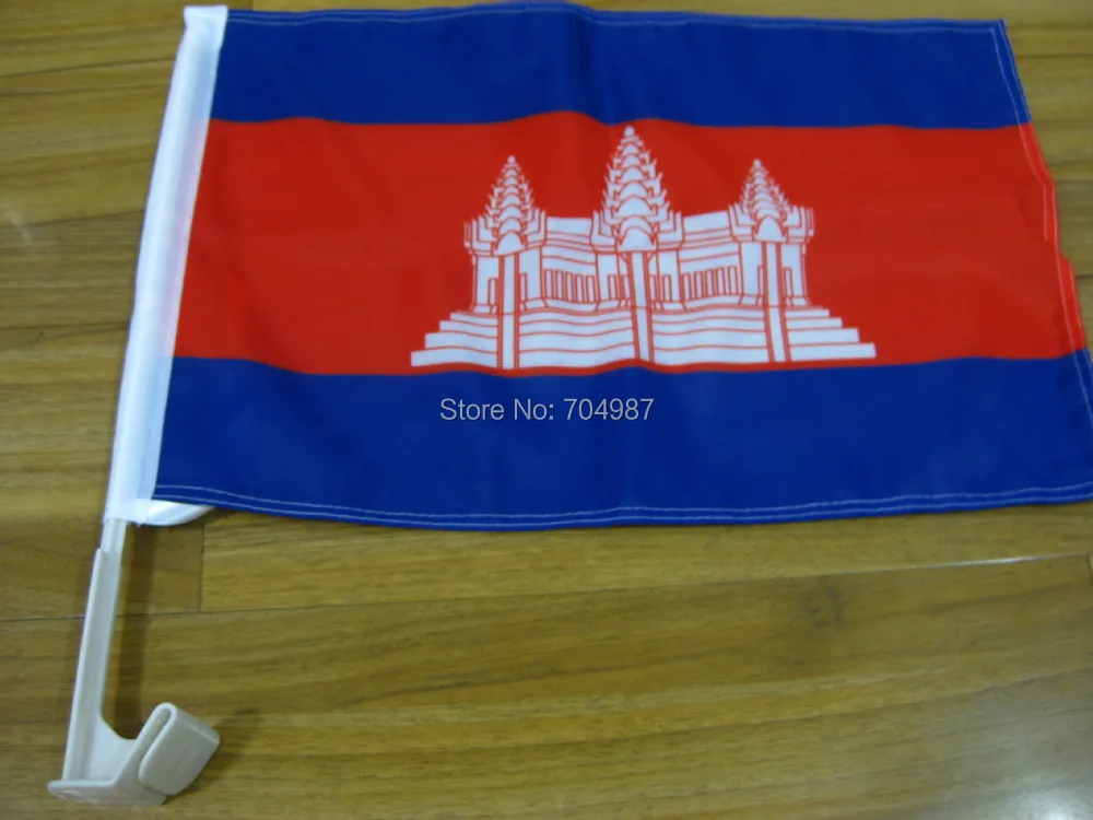 

30 x 45 cm Cambodia Kampuchea car window banner flag free shipping