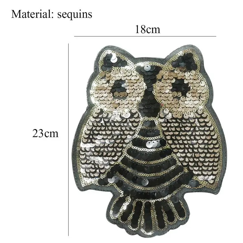 Animals Handmade Diy Sequin Embroidered Cloth Owl Gold Beads Patch Patches For Clothing Y1010 Decor | Дом и сад