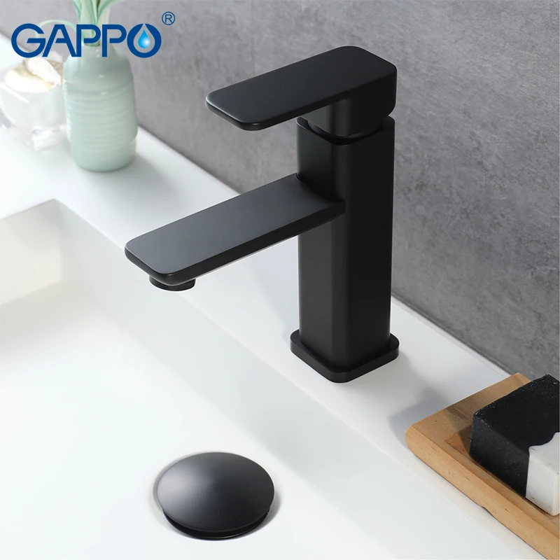 Смеситель для раковины GAPPO черный кран ванной комнаты крепление на