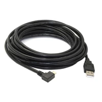 3m 5m 90 degree right angled micro usb to usb2 0 male data charge cable for android mobile phone black color
