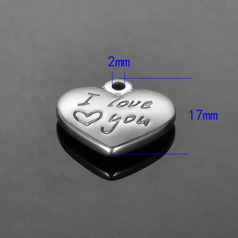 5 шт. подвеска в виде сердца из нержавеющей стали|stainless steel charms|steel charmstainless heart charm |