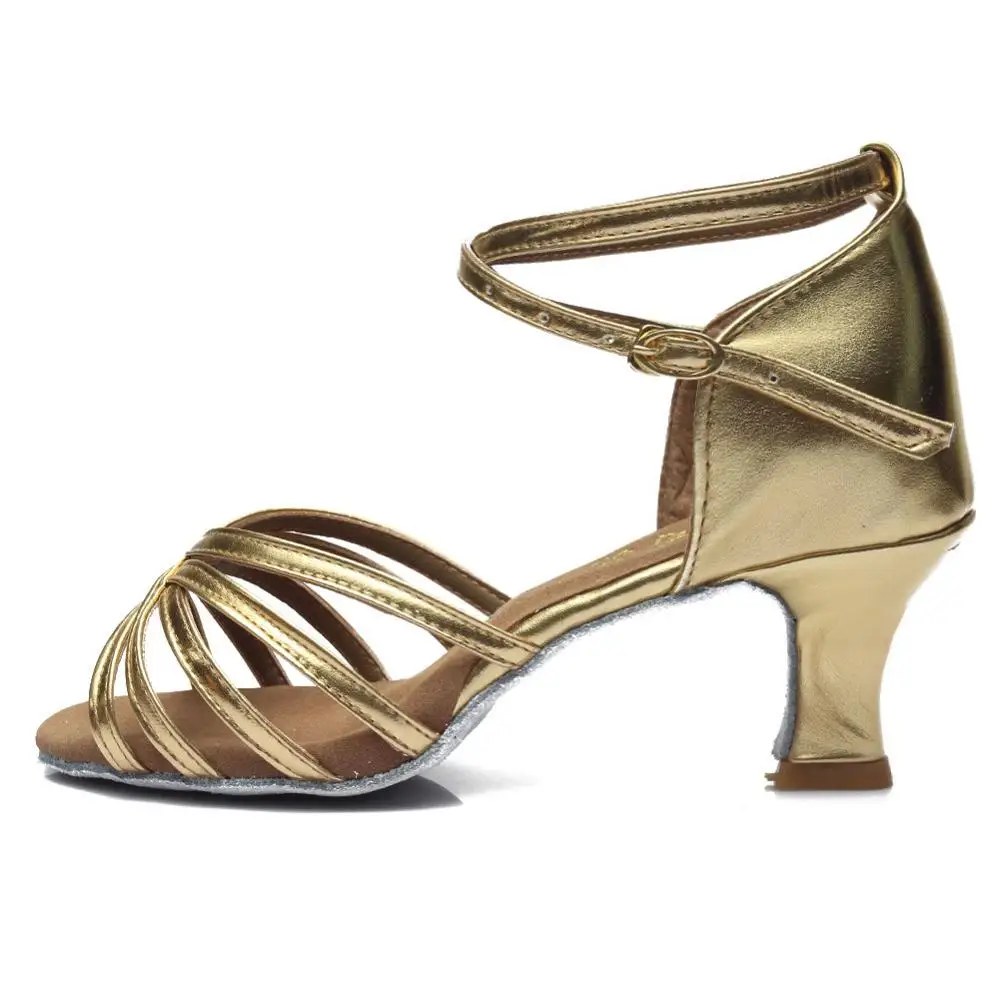 5cm heel Gold1 Женская танцевальная обувь для Танго/бальных/латинских танцев, танцевальная обувь на каблуке для сальсы, профессиональная танцевальная обувь для девушек 5 см/7 см - Цвет: 5cm heel Gold1