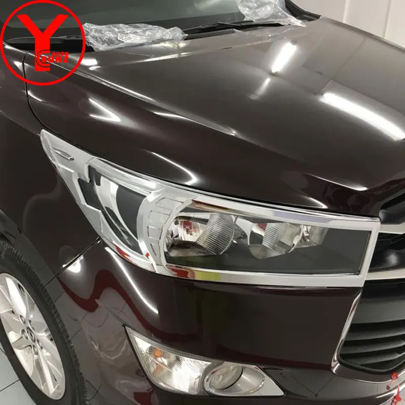 Хромированная крышка головного света для Toyota innova 2016 2019 ABS автостайлинг