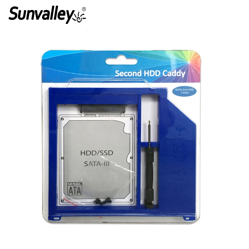 Sunvalley 2nd HDD Caddy 9 5 мм пластиковый чехол 2 дюйма для SSD SATA к 3 Apple Macbook Air Pro 13 &quot15&quot 17