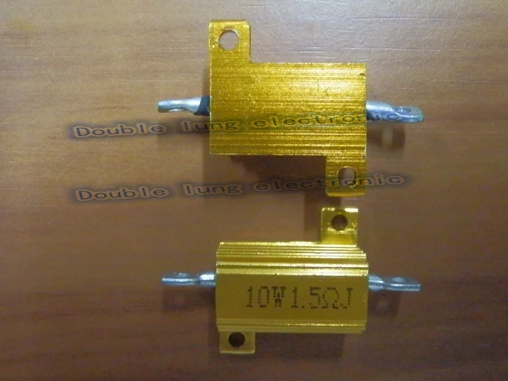 10 шт./лот Вт Золотой Алюминиевый резистор 0.1R 0.2R 0.3R 0.4R 0.5R 0.6R 0.8R 1.5R 2.2R 4.7R Ом Золотая