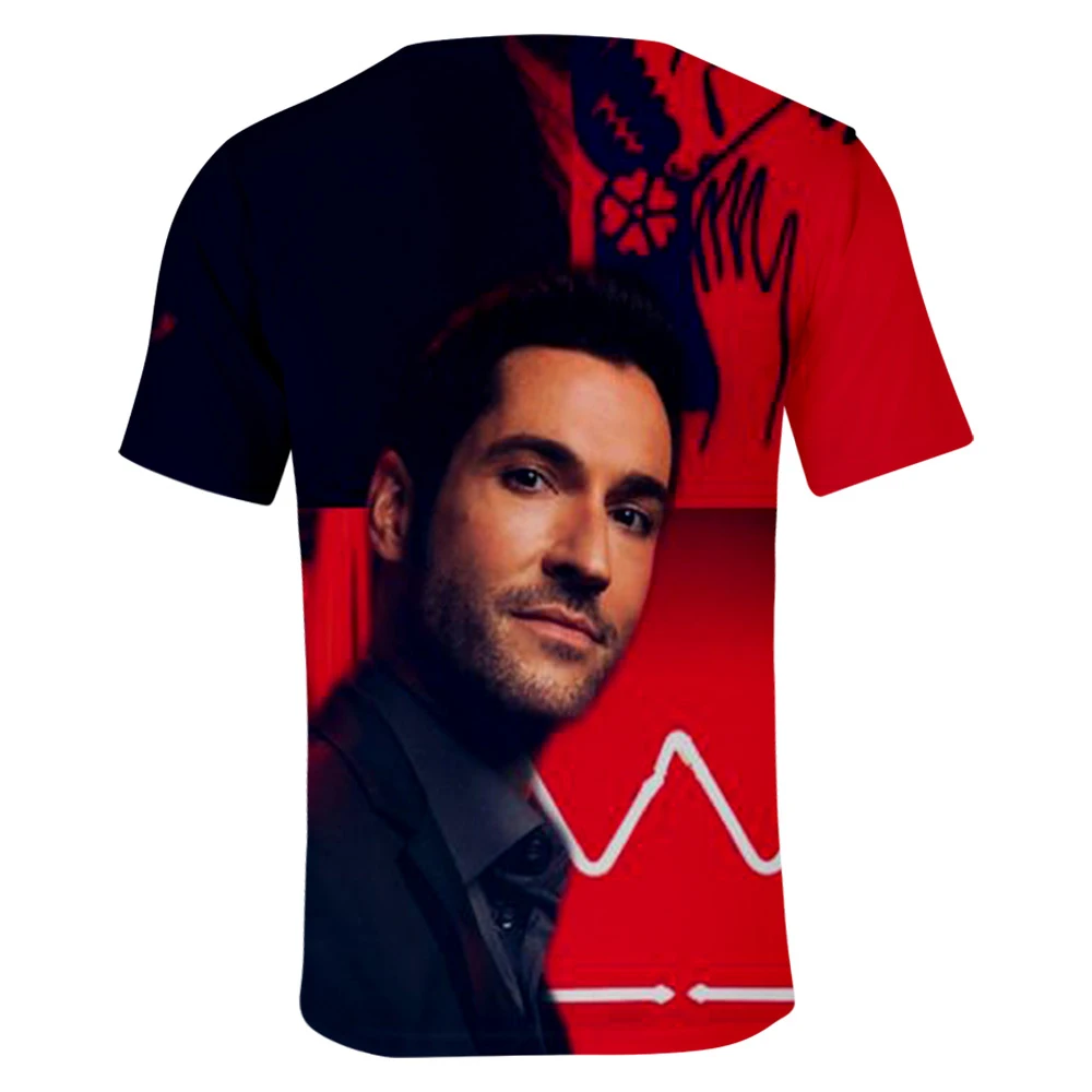 Летняя футболка с коротким рукавом Lucifer 3D изображение ностальгическая