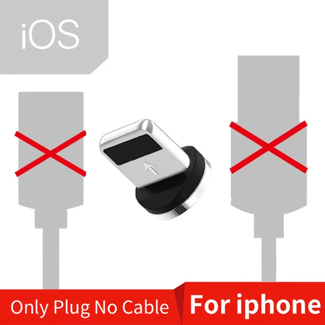appleplugNocable Rosinop 2.4A Быстрая зарядка 3 в 1 Магнитный кабель для iphone светящийся usb type C Магнитный зарядный кабель для xiaomi Micro USB Android - Цвет: appleplugNocable