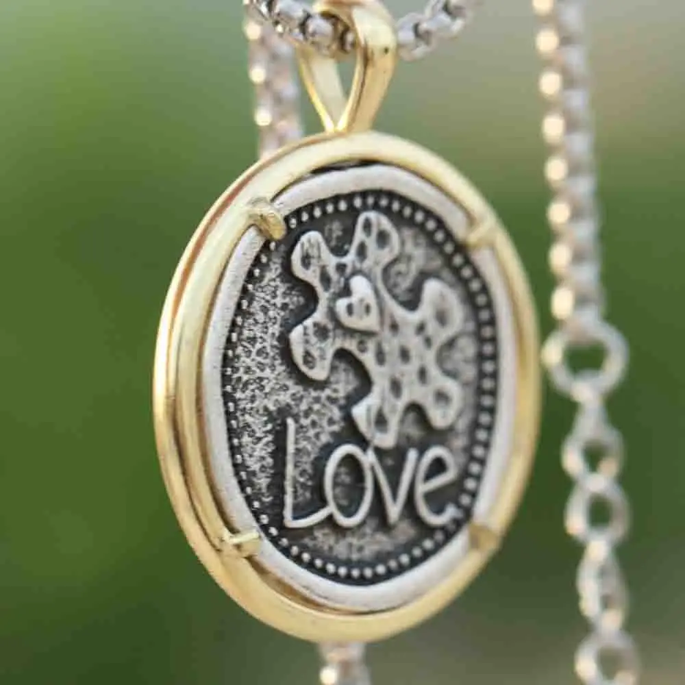 Ожерелье-пазл подвеска для информирования об аутизме ювелирные изделия подарок