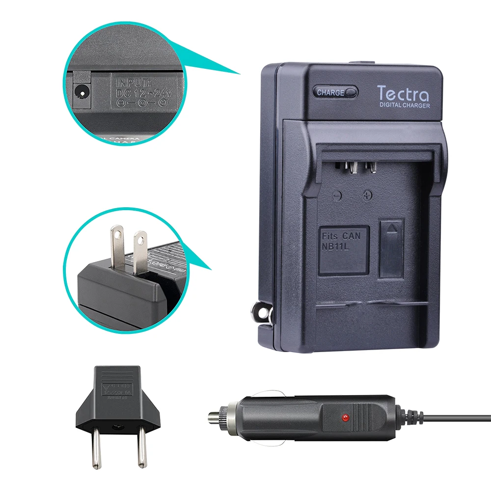 Tectra (2 упаковки) NB-11L NB11L батарея для камеры + Цифровое зарядное устройство Canon A2600