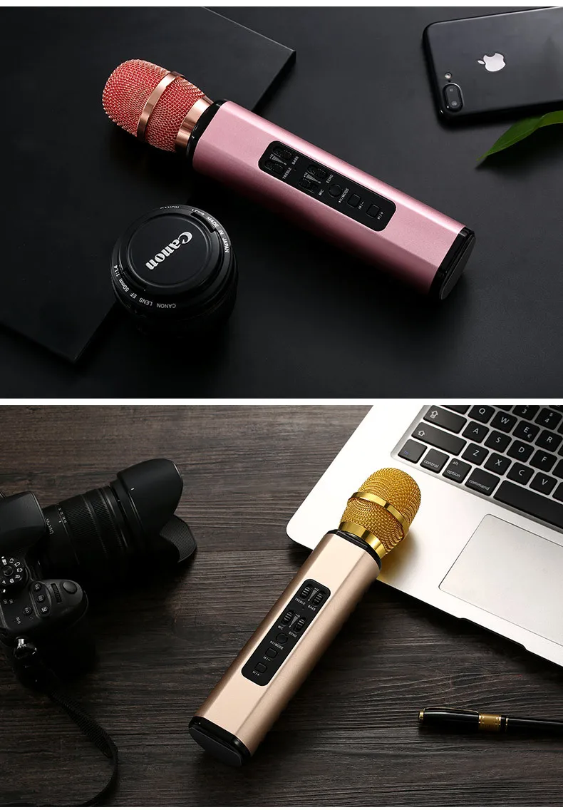K6 профессиональный Bluetooth беспроводной микрофон караоке микрофон динамик ручной микрофон пение плеер TF карта для KTV домашнего аудио
