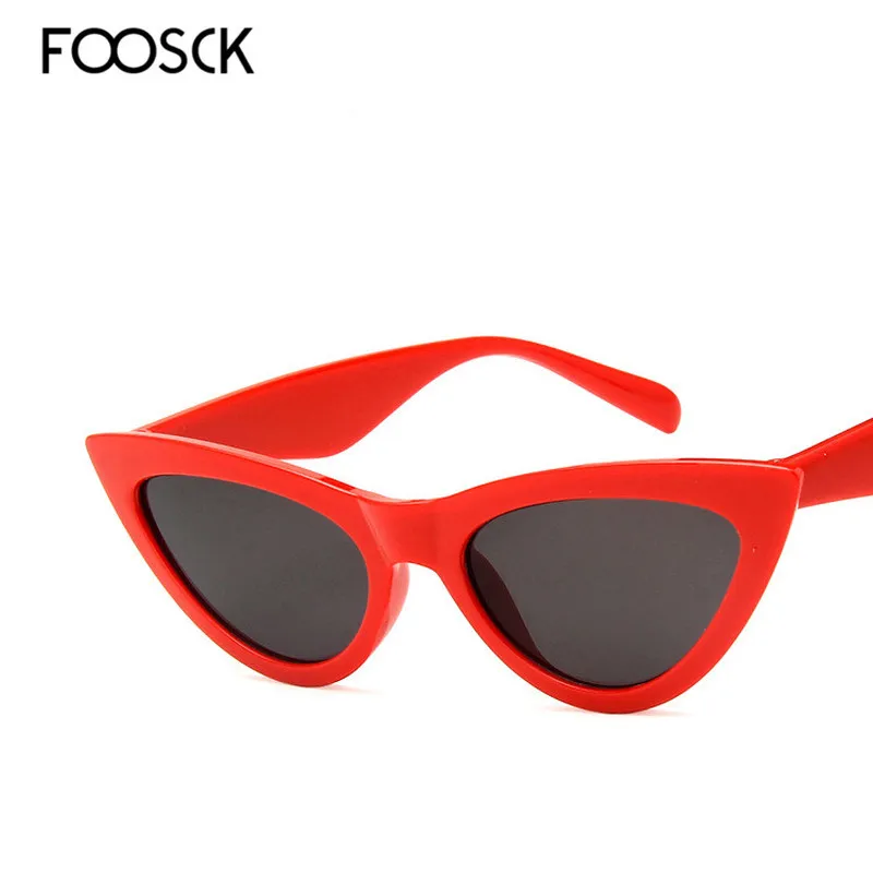 FOOSCK 2018 Роскошные винтажные негабаритные солнцезащитные очки кошачий глаз
