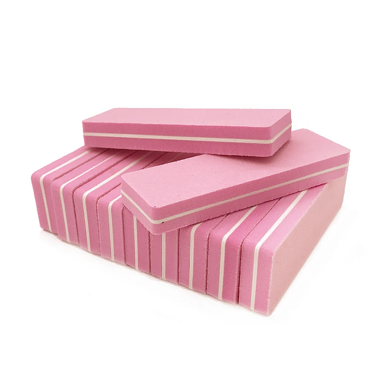 Розовая мощная толстая губка для ногтей пилка 5 шт./лот Гель лак 100/180 шлифовальный