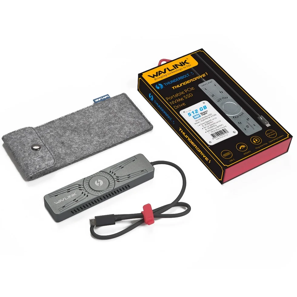 500G Wavlink Thunderbolt 3 адаптер NVME SSD корпус портативный PCIe NVME SSD жесткий диск внешний жесткий диск Быстрая передача данных - Цвет: 500G