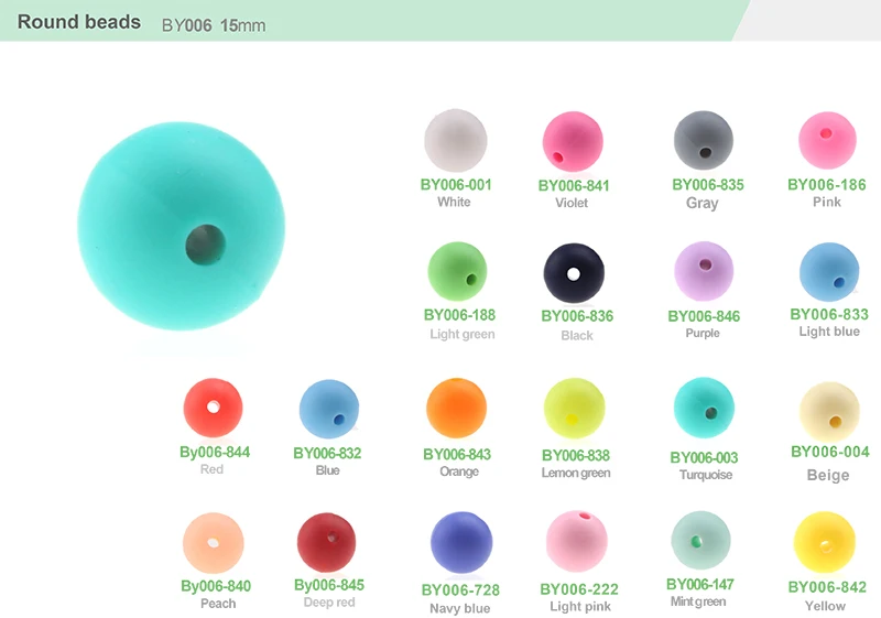 

Fkisbox 15mm 50pcs Round Silicone Bead Baby Teether Chewing Bpa Free Infant Teething Necklace Accessories Baby Nursing Gift Toy
