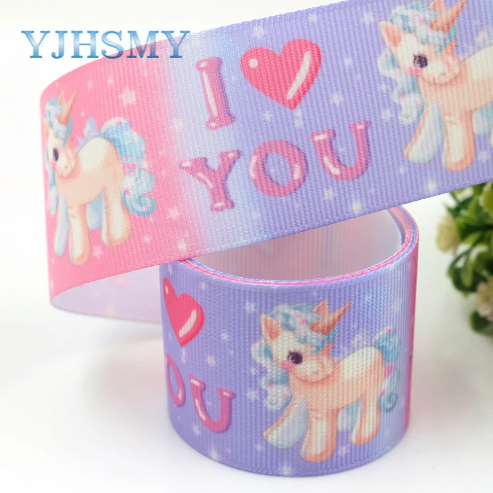 YJHSMY I-19426-1087 38 мм 10 ярдов Мультяшные ленты термопечать grosgrain аксессуары для одежды