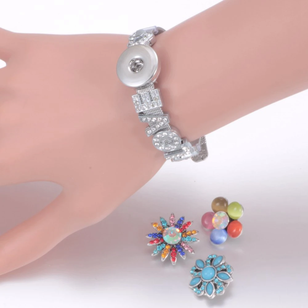 Новые шармы с цветами из нержавеющей стали 18 мм браслеты и обручи ювелирные
