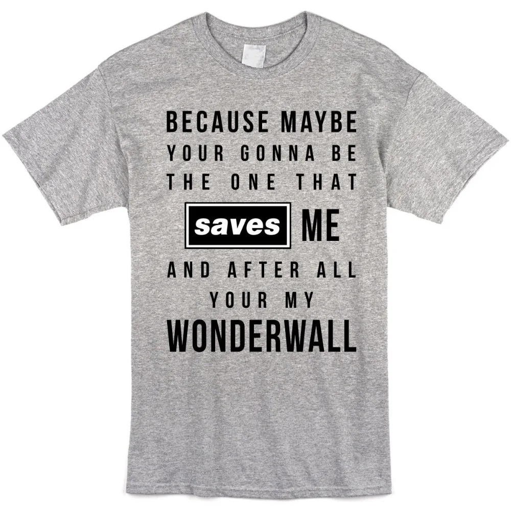 Музыка футболка с надписью-Wonderwall песня вдохновил Tee-мужская или Женская 2019