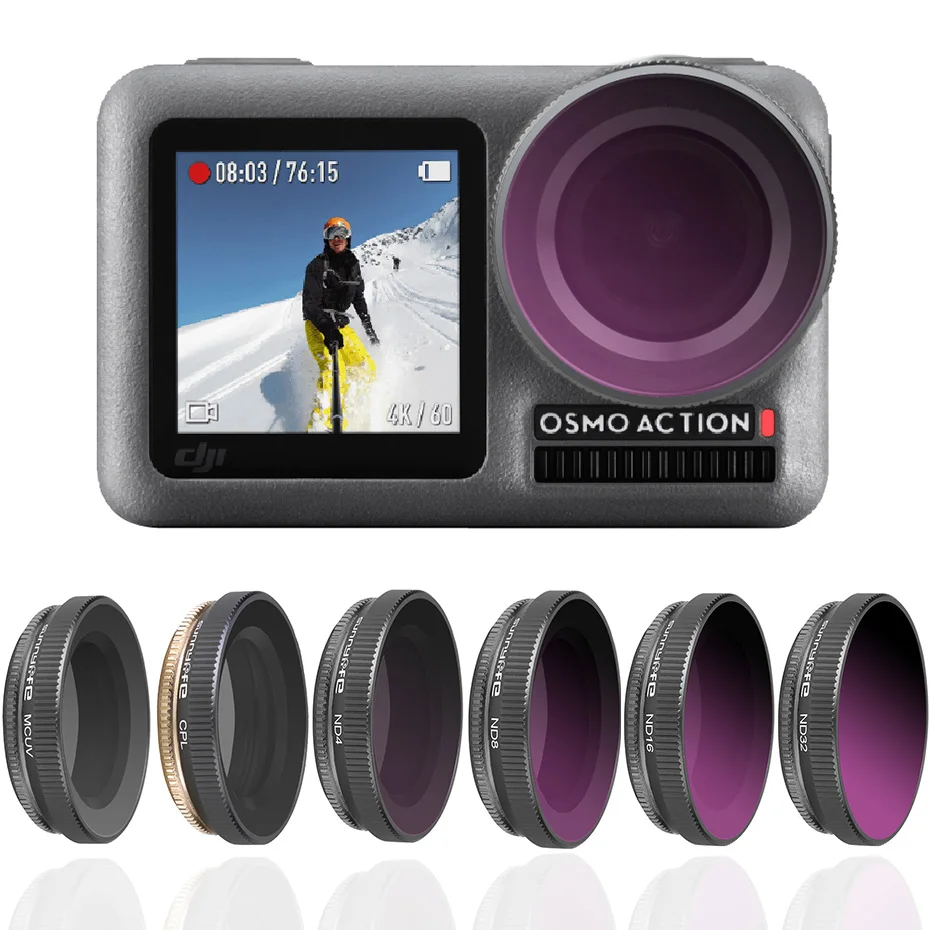 Для OSMO ACTION Sport camera фильтр ND 4 8 16 32-PL CPL УФ дайвинг красные фильтры для DJI Osmo Action Оптическое стекло Объектив Аксессуары
