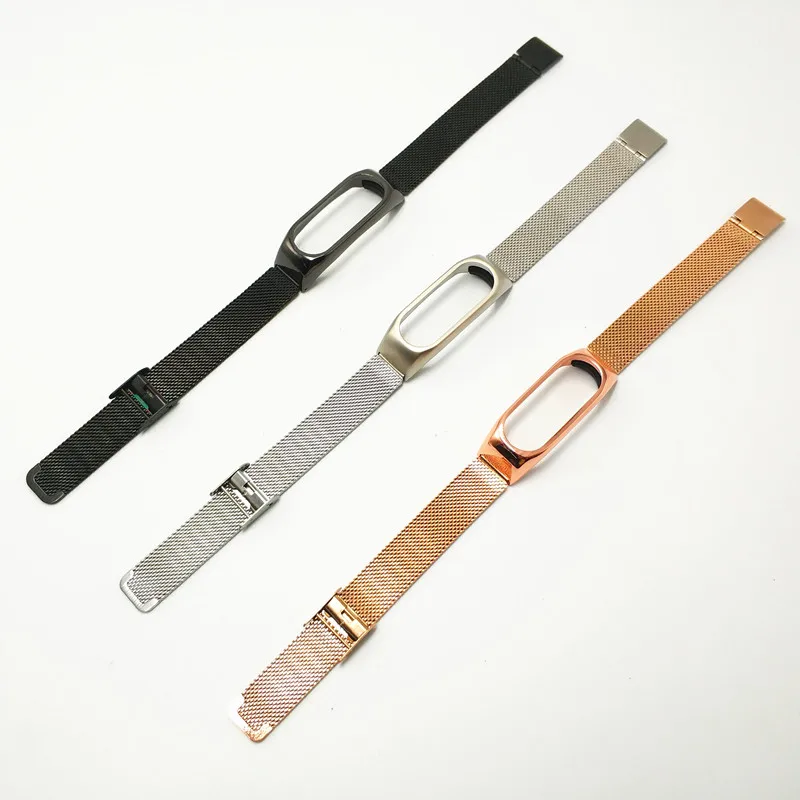 Ремешок Миланская петля для Xiaomi Mi Band 4 3 умные часы из нержавеющей стали 2 ремешок