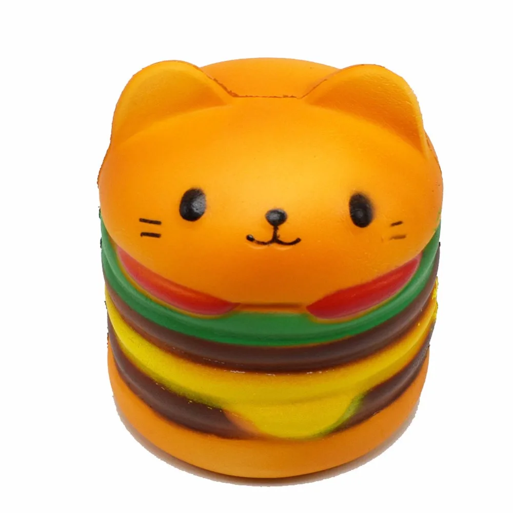 AOSST Squishy New Cute Kawaii Soft Jumbo Cartoon Cat Hamburger Scented Slow Rising Exquisite Kid Stress Relief Toys | Игрушки и хобби