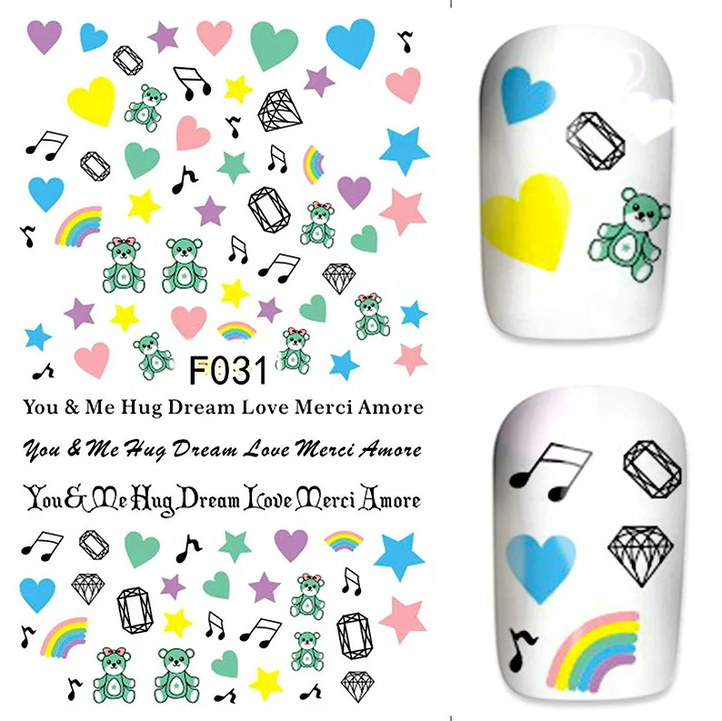 2 листа ультратонкие наклейки для дизайна ногтей самоклеющиеся зеленые сердца