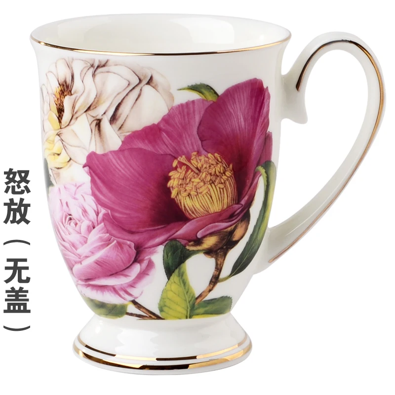 cup4 Without lid Деревенский стиль ручная роспись цветы костяной фарфор бытовой офис пиво молоко чай кофе чашка керамика творчество кружка Caneca Copo Lover - Цвет: cup4 Without lid