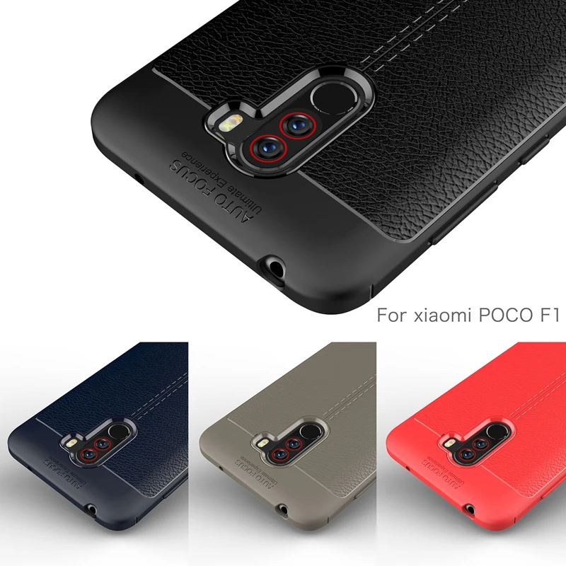 Чехол для Xiaomi Pocophone F1 Vpower Lichee противоударные мягкие чехлы из ТПУ телефонов на