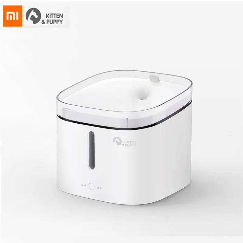 Белый Xiaomi котенок, щенок, домашнее животное диспенсер для воды умная собака кошка электрическая поилка фонтан Автоматическая кошка живая вода 2л - Цвет: Белый