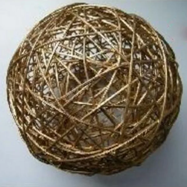 5 см многоцветные 10 шт. Ротанговые шарики DIY Сепак Мячи takraw домашние украшения и Рождество/День рождения/свадьба украшения детские игрушки - Цвет: Gold